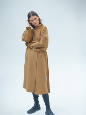 Belted Wool Blend Coat