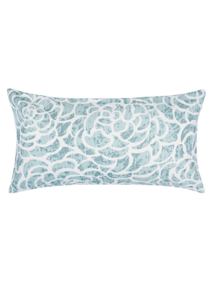 Seafoam Peony Throw Pillow