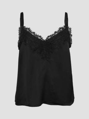 Curve - Lace Sleeveless Top In Black