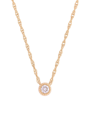 Edwardian - 14k Gold Edwardian Bezel Set Diamond Necklace
