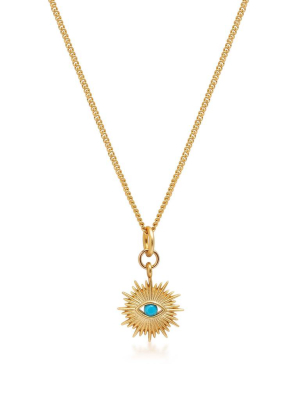 Gold Necklace With Mini Evil Eye Pendant