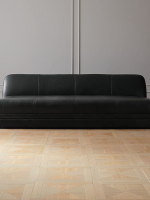 Cadet Black Leather Sofa