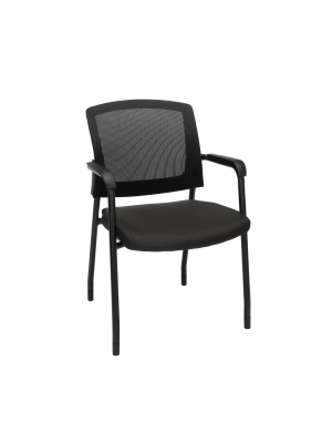 Mesh Back Guest And Reception Chair With Arms Black - Ofm