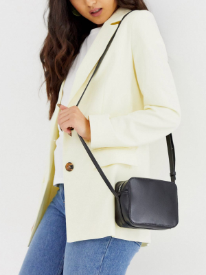 Asos Design Leather Camera Cross Body Bag