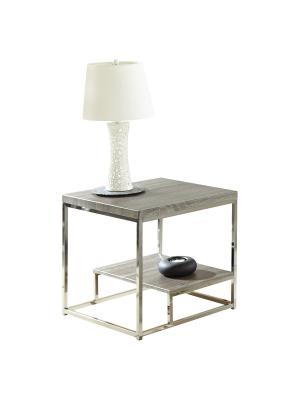 Lucia End Table With Nickel Gray - Steve Silver