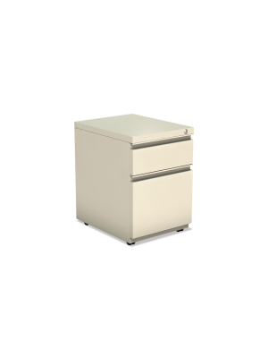 Alera Two-drawer Metal Pedestal Box File W/full Length Pull, 14 7/8w X 19 1/8d, Putty Pbbfpy