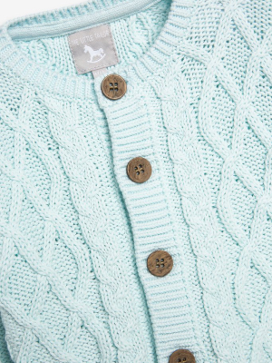 Blue Cable Knit Baby Cardigan