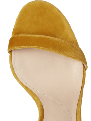 Mustard Velvet Bow Sandals