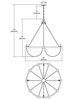 Williamson 10-light Chandelier In Black