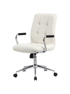 Modern Office Chair With Chrome Arms White - Boss Office Products