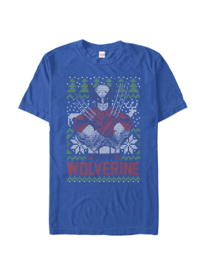 Men's Marvel Ugly Christmas X-men Wolverine T-shirt