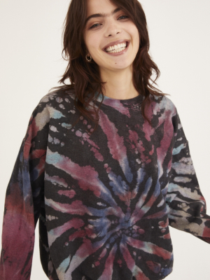 Urban Renewal Recycled Rainbow Crackle Tie-dye Sweatshirt