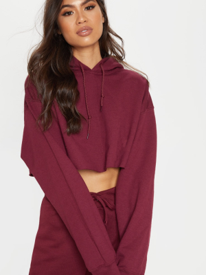 Maroon Ultimate Oversized Crop Hoodie