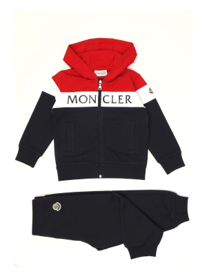 Moncler Enfant Logo Print Colour-block Tracksuit Set