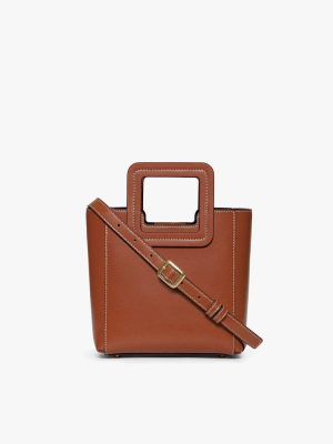 Mini Shirley Leather Bag | Saddle