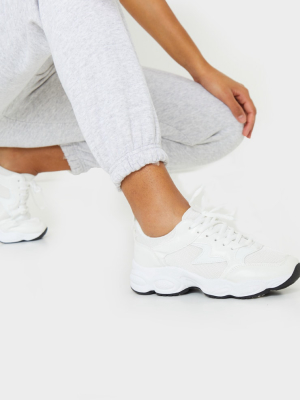 White Basic Bubble Sole Chunky Sneakers