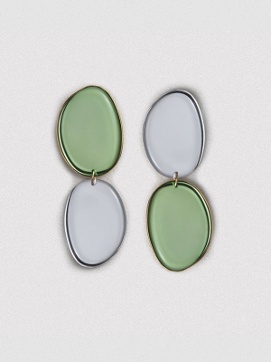 Asymmetrical Mirror Two-tone Earrings