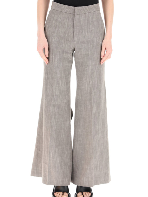 Off-white Draped Flared Trousers