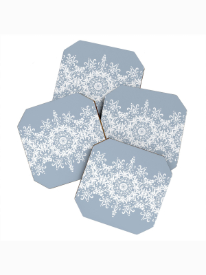 Lisa Argyropoulos Snowfrost Coaster Set - Deny Designs