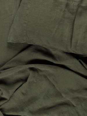 Simple Linen Bedding - Olive