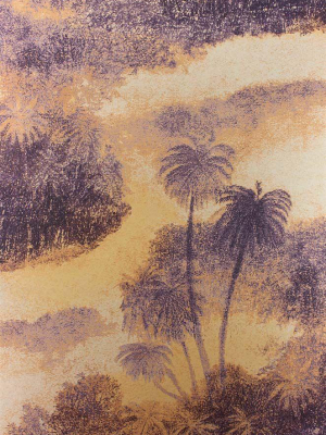 Sample Cocos Wallpaper In Beige And Purple From The Samana Collection By Matthew Williamson