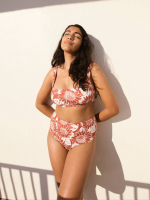 Madewell Second Wave Balconette Bikini Top In Sunflower Season