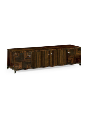 Macassar Ebony Tv Cabinet With White Brass Detail