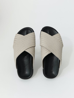 Arne Woven Crossover Sandals - Ecru