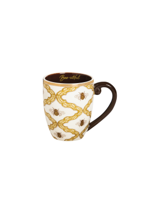 Cypress Home Elegant & Bee-utiful Ceramic Coffee Mug, 18 Ounces