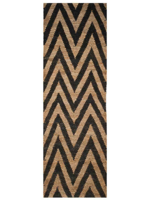 Organic Black/natural Runner Rug