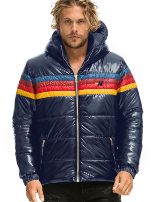 Men's 4 Stripe Luxe Trekker Jacket - Glossy Navy