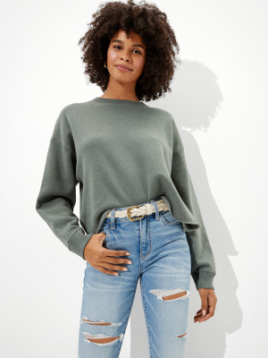 Ae Forever Cropped Crew Neck Sweatshirt