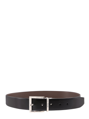 Prada Logo Engraved Buckle Belt