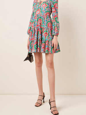 Roxy Floral-print Cotton-blend Mini Dress