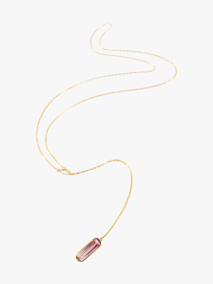 Pink Tourmaline Lariat Necklace