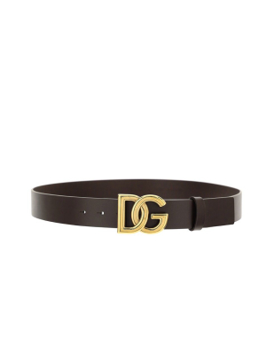 Dolce & Gabbana Logo Plaque Buckle Belt