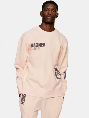 Pink Over Dye Imagined Print Sweatshirt