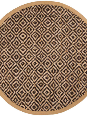 Natural Fiber Brown/natural Round Rug