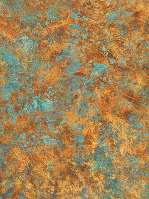 Abstract Crackle Wallpaper In Bronze And Blue From The Precious Elements Collection By Burke Decor
