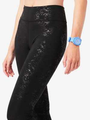 Black Tonal Foil Haze Uplift Leggings