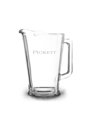 Full Name 60 Oz Etched Glass Pitcher