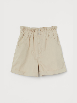 Cotton Paper-bag Shorts