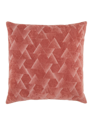 Jaipur Living Jacques Geometric Dark Pink/ Silver Poly Throw Pillow 22 Inch