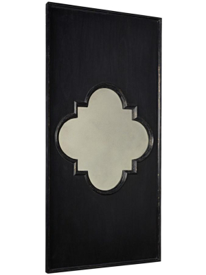 Good Luck Mirror, Hand Rubbed Black W/ Gold Trim