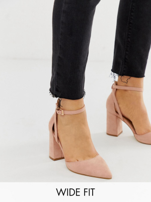 Raid Wide Fit Katy Blush Heeled Shoes