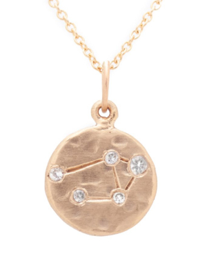 Valley Rose Libra Constellation Necklace In White Sapphire