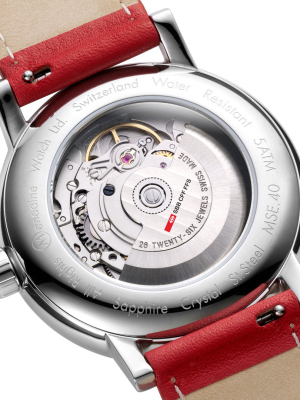 Evo2 Automatic, 40 Mm, Red Leather Watch, Mse.40610.lc