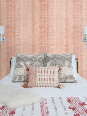 Tikki Natural Ombre Wallpaper In Pink Sunset From The Boho Rhapsody Collection By Seabrook Wallcoverings