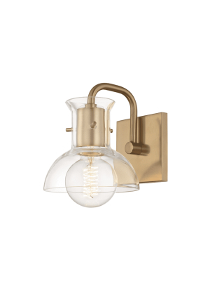 Riley 1 Light Bath Bracket - Aged Brass