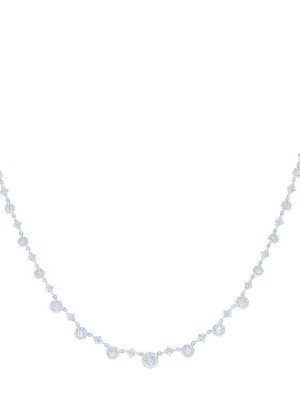 Sunburst Diamond Necklace - White Gold